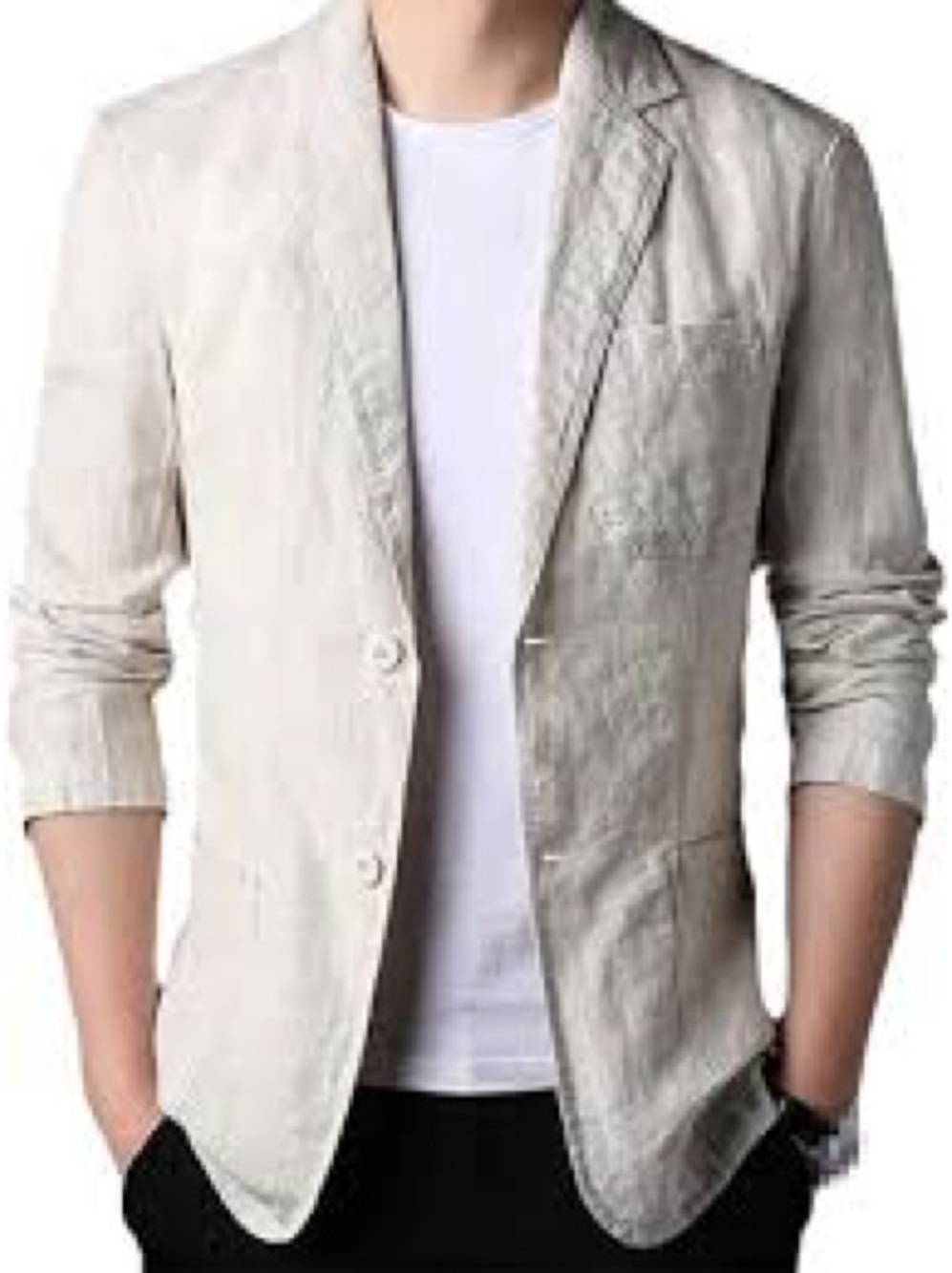 Uk Designer Lagenlook Oatmeal Linen Blazer and Vest